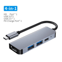 Hub USB C Dongle USB-C HDMI tương thích 4K USB 3.0 87W PD cho Pro/Air Thunderbolt 3 Nintendo Switch