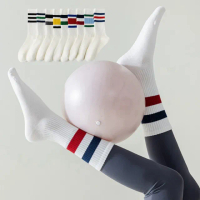 【Porabella】襪子 中筒襪 撞色襪 運動襪 瑜珈襪 防滑襪 運動襪子 普拉提襪 YOGA SOCKS