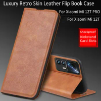 For Xiaomi Mi 12T Pro Retro Skin Luxury Leather Case Flip Stand Wallet Book Cover For Xiaomi Mi 12T 