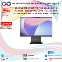 LENOVO THINKCENTRE NEO 50A 24 GEN 5 CORE I3 - 12SC004YID CORE I3-1315U 8GB 512GB WINDOWS 11, 23.8 IN