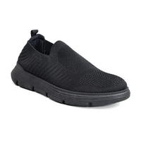 Dr. Kevin Sepatu Sport Pria Men Sneakers Sekolah Flyknit Slip On 889-090 Hitam Polos Hitam Polos 44