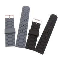 Watch accessories Silicone watch strap for Tissot Seiko 24mm men's and women's outdoor sports breathable rubber strap