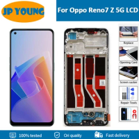 6.43"Original AMOLED For Oppo Reno7 Z 5G LCD Display Screen With Frame Touch Panel Digitizer For Oppo Reno 7Z 5G CPH2343 Display