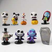 The Nightmare Before Christmas Jack Skellington Figure Collection Doll Car Halloween Ornament