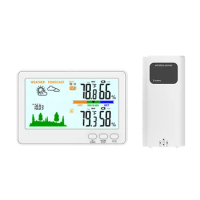 Weather Station Wireless Touch LCD Indoor Outdoor Temperature Humidity Meters Waterproof Thermometers Clock Digital Thermometers