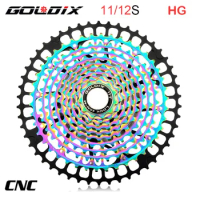GOLDIX MTB cassette 11/12 speed CNC ultra light cassette one piece bike parts for Shimano HG M6100 7100 8100 DEORE XT Freewheel