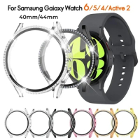 Diamond Case for Samsung Galaxy watch 6 5pro 4 Classic 40mm 42mm 44mm 45mm 46mm Bling PC fall Bumper Cover For Active2 Protector