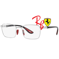 【RayBan 雷朋】限量法拉利聯名款 時尚方框光學眼鏡 精緻彈性鏡臂 RB6507M F007 銀/黑 公司貨