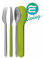 JOSEPH Go Eat Compack Cutlery Set Green 翻轉不鏽鋼餐具組(綠) #81033【APP下單9%點數回饋】
