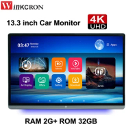 13.3 Inch Car Headrest Monitor IPS 4K UHD 1080P Android 11 Multifunction Tablet PC RAM 2G ROM 32GB WiFi Bluetooth/USB/SD/HDMI