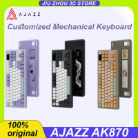 Ajazz Ak870 Mechanical Keyboard Three Mode Wired 2.4g Wireless Bluetooth 84 Keys Gasket Hot Swap Rgb Customized Gaming Keyboard