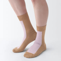 【MUJI 無印良品】女光澤感棉線編織直角襪(共5色)