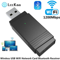 1200Mbps USB WiFi Adapter Dual Band 2.4Ghz &amp; 5Ghz การ์ดเครือข่ายตัวรับสัญญาณบลูทูธไร้สาย WiFi Dongle สำหรับ PC แล็ปท็อปเดสก์ท็อป