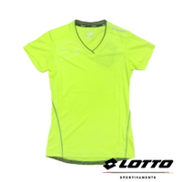 *【巷子屋】義大利第一品牌-LOTTO樂得 女款鍺纖維機能慢跑TSHIRT 運動衫 [LT5BWT0924] 螢光黃