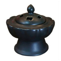 台灣製電子熏香爐 蓮花爐 搭配樹脂聖木屑超好用 黑色