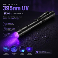 Senter UV Ultraviolet Mini Flashlight Light Pen 395nm IPX4