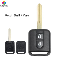KEYECU Uncut Remote Car Key Shell Case With 2 Buttons Fob for Nissan Qashqai Elgrand X-TRAIL Navara Micra K12 Note Cabster NV200