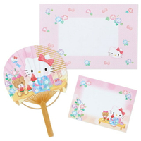 小禮堂 Hello Kitty 圓形竹扇卡片 (粉西瓜款)