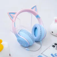 Ataru Headphone Bluetooth Cat Btc029c - Biru/pink