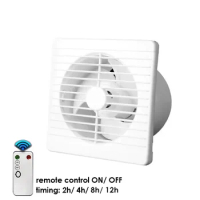 220V 4/ 6/ 8 Inch Remote Control Window Wall Exhaust Fan for Bathroom Toilet Kitchen Air Ventilation with Timing Function