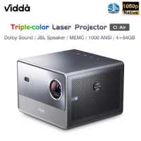 Vidda C1 Air Dual Triple Color Laser 1080P Projector 1000 ANSI Support 4K Home Theater 4+64GB Smart Android Wifi 3D Beamer