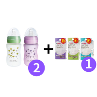 優生真母感特護奶瓶2入(寬口徑240ML)+真母感奶嘴L號寬口徑(2+1)