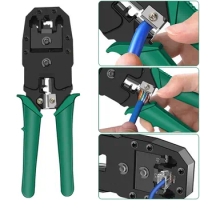 Network Cable Crimping Pliers Multifunctional RJ11 RJ45 Crimping Tool LAN Cable Crimper Cutter Stripper Plier for Cat5 Cat6 Cat7