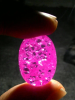 BATU AKIK PECAH SERIBU PINK TOP CRYSTAL