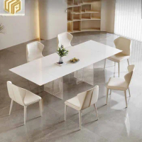 Scalable Rock Plate Dining Table Small Unit Modern Household Folding Dining Table Simple Rectangular Dining Table