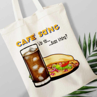 Túi tote in hình CAFÉ SÁNG VỚI TÔI ĐƯỢC KHÔNG? - Túi tote vải canvas 35cmx40cm đựng vừa A4, la
