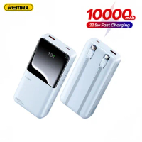 Remax 10000 20000Mah Power Bank With Built In 2 Cable PD 22.W Fast Charging Large Capacity Powerbank for Iphone 15 14 Xiaomi