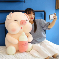 Boneka babi jumbo pegang dot susu / Boneka babi gemoy jumbo 60 CM/Mainan Anak Lucu/Boneka Murah