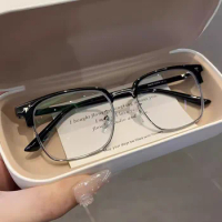 Fashion Classic Semi Rimless Anti Blue Light Blocking Glasses Men Square Ray Filter Eyeglasses Frames Computer Women Goggles