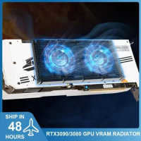 RTX4090/4080 GPU Backplate Radiator 3090/3080 Aluminum Video Memory VRAM Heatsink Panel PWM Dual Cooling Fan DIY Gamer cooler