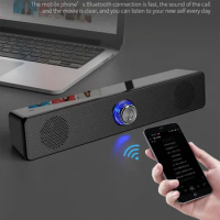 Soundbar With Subwoofer TV Sound Bar Home Theatre System Bluetooth Speaker Extra Bass PC Computer Speakers Stereo Full-Range New