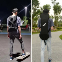 Skateboard Backpack Fish Board and Surfboard Longboard Dance Board Bag Skate Storage Backpack,Double Rocker Black