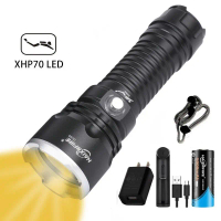 Lampu suluh menyelam kalis air, lampu perkhemahan, lampu mudah alih, DV59, XHP70, cahaya kuning