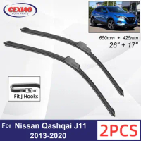 Car Wiper For Nissan Qashqai J11 2013-2020 Front Wiper Blades Soft Rubber Windscreen Wipers Auto Windshield 26"+17" 650mm 425mm