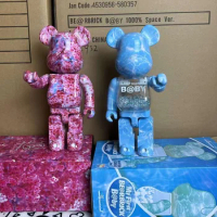 Bearbrick 400% 28cm Water Ripples and Mika Ninagawa Cherry Blossoms Valentine's Day Gift Figure BE@RBRICK ABS plastic teddy bear