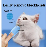 Portable Cat Cleaning Black Chin Brush Can Help Wipe the Silicone Brush to Clean the Tears and Grease Dirt of Pet Cats and Dogs