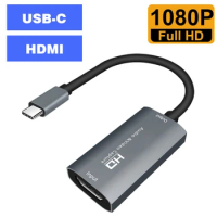 Capture Card Portable HDMI-compatible 1080p To Type C Audio Teaching Grabber Video Recorder Box Video Capture Card