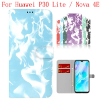 Sunjolly Case for Huawei P30 Lite Nova 4E Wallet Stand Flip PU Phone Case Cover coque capa Huawei P30 Lite Nova 4E Case Cover