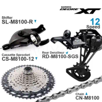 SHIMANO DEORE XT M8100 Groupset MTB Mountain Bike 12-Speed M8100 shifter Rear Derailleur 51T Bicycle Accessories