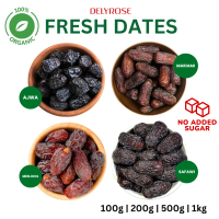 Kurma Ajwa Aliyah Madinah Dates Mariami Safawi Medjool Jumbo Organic 100g/200g/500g/1kg Halal | DELY