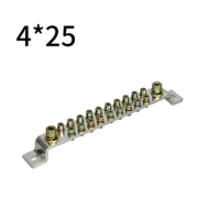 1PCS 4*25 21Hole Zero Ground Row High Current Wiring Brass Terminal Block Connector Bar Of Distribution Box