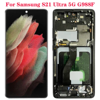 SUPER AMOLED G998B LCD For Samsung S21 Ultra 5G Display Screen With Frame 6.8'' S21U SM-G998F/DS G998F LCD Display Screen