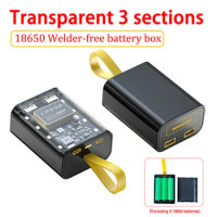 18650 Battery Charger Case Cool DIY Power Bank Box Fast Charging Case With Night Light Charging Power Bank Case