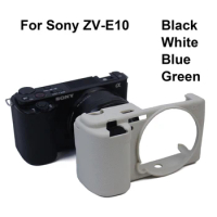 For Sony ZV-E10 Soft Silicone Rubber Case Armor Skin Anti-skid Texture Design Body Cover Protector Black / White / Blue / Green