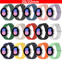22mm 20mm Strap For Samsung Galaxy Watch 4 classic 5 Pro 3/active 2/Gear S3 Silicone Ocean Bracelet Huawei watch GT 2 3 pro band