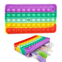 Pop It Pensil Case 2 In 1 Silicone Multicolor